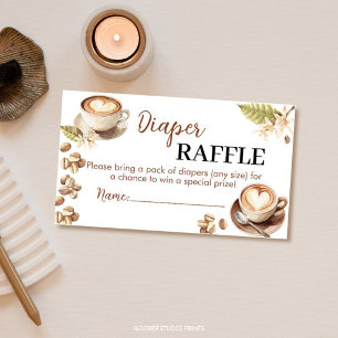 Carte D'accompagnement Bébé prépare un café Baby Shower Tombola de couche