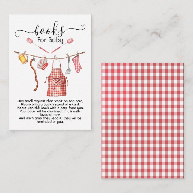 Carte D'accompagnement Bébé-Q barbecue Couples Livres pour Baby card (Devant / Derrière)