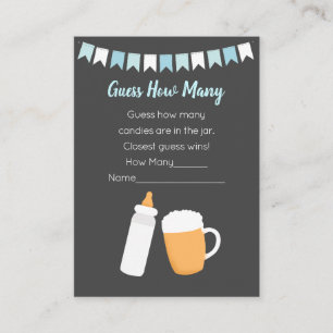 Carte D'accompagnement Bébé-Q Bière Couple Garçon Baby Shower Devinez Com