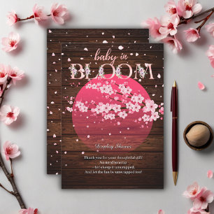Carte D'accompagnement Bébé rustique en fleurs Sakura Fleur de cerisier