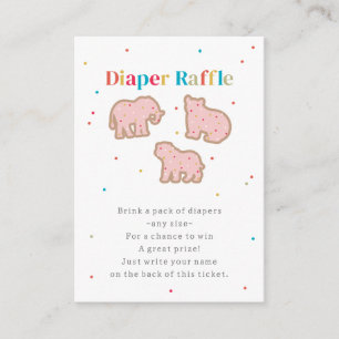 Carte D'accompagnement Bébé Saupoudrer Animaux Cookies Quitter Raffle Ros