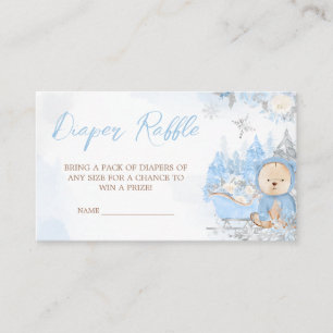 Carte D'accompagnement Bébé Son Froid Hors Bleu Ours Raffle