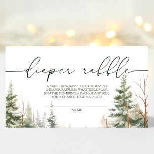 Carte D'accompagnement Bébé son raffle de couche de Baby shower froid à l