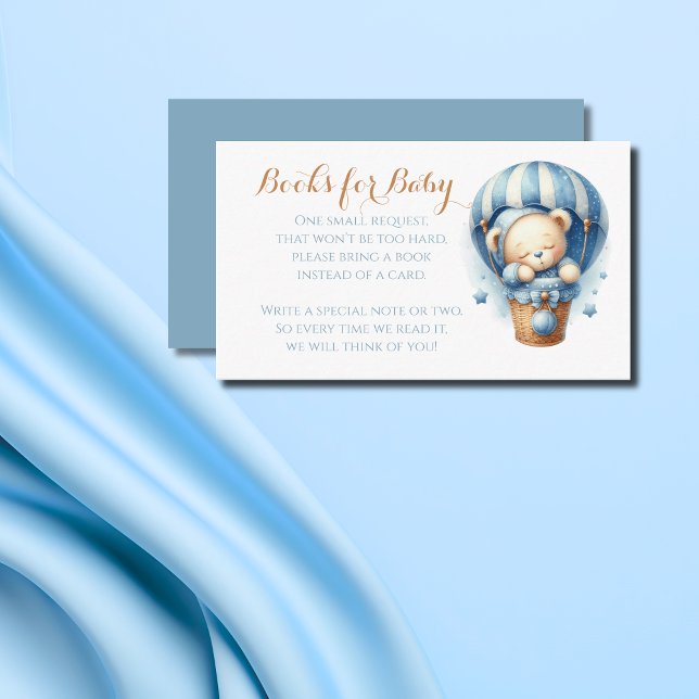 Carte D'accompagnement Bébé Teddy Blue Air Balloon Livres pour bébé (Créateur téléchargé)