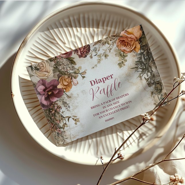 Carte D'accompagnement Bébé Whimsical en fleur Fleur sauvage Diapper Raff (Créateur téléchargé)