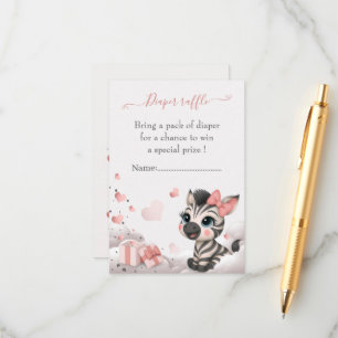 Carte D'accompagnement Bébé zèbre adorable petite fille