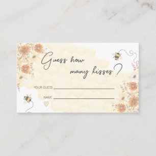 Carte D'accompagnement Bee Honey Boho Fleur sauvage Devine Combien