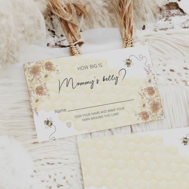 Carte D'accompagnement Bee Honey Boho Fleur sauvage Quelle est la taille  (Créateur téléchargé)