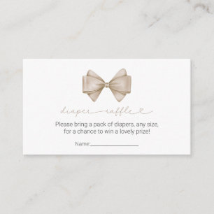 Carte D'accompagnement Beige Bow Moderne Boho Baby shower Déchets Raffin