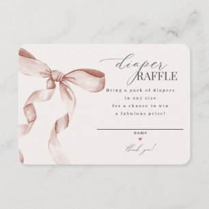 Carte D'accompagnement Beige Coquette Bow Déchets Raffin Insérez l'invita