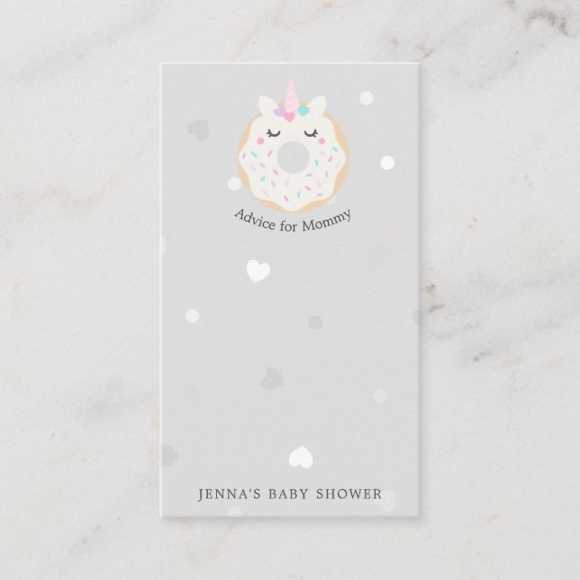 Carte D'accompagnement beignets animaux Baby shower mignon Conseils (Devant)