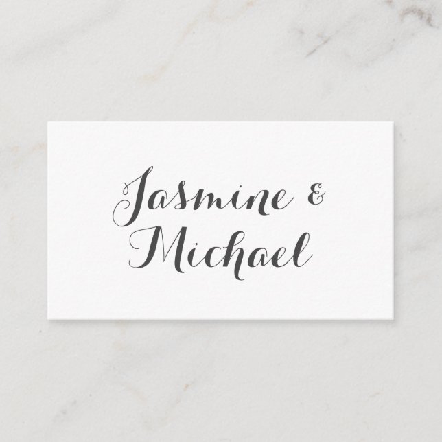 Carte D'accompagnement Belle Chic Calligraphie Couple Noms (Devant)
