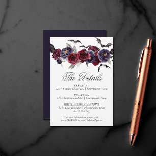 Carte D'accompagnement Belle déplaisante   Détails de la florale foncée e