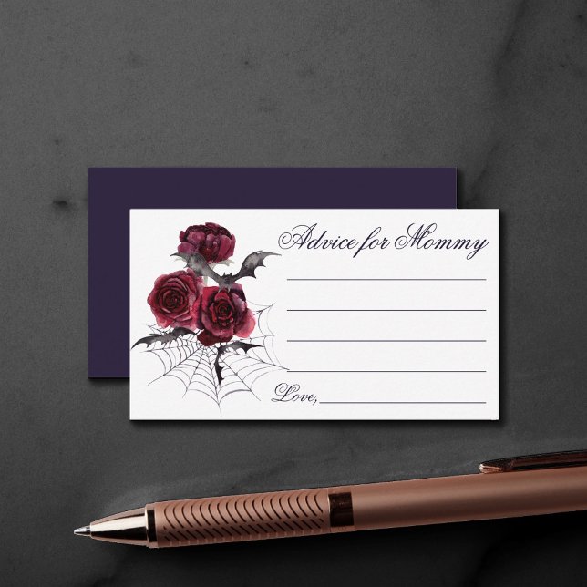 Carte D'accompagnement Belle déplaisante | Gothique Floral chauves-souris (Créateur téléchargé)