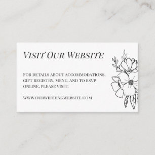 Carte D'accompagnement Belle Fleurs blanches Détails du Mariage