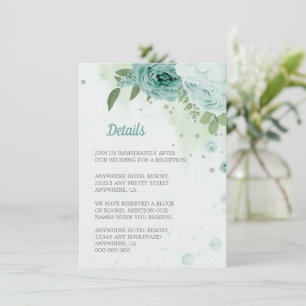 Carte D'accompagnement belle fleurs bleues verdure botanique