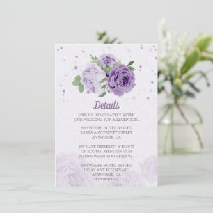 Carte D'accompagnement belle fleurs violettes vert feuille botanique