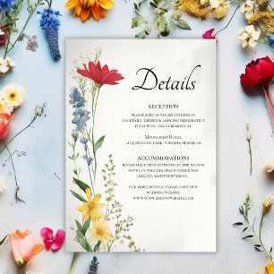 Carte D'accompagnement Belle nature Fleur sauvage Détails du Mariage Flor
