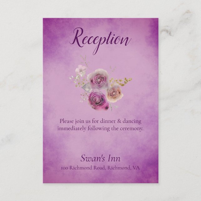 Carte D'accompagnement Belle Réception Florale Aquarelle (Devant)