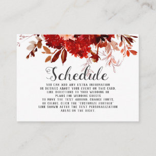 Carte D'accompagnement Belle Rustique Floral Cadre Mariage Horaire