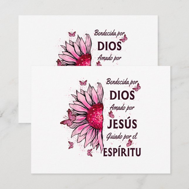 Carte D'accompagnement Béni par Dieu Aimé par Jésus (Devant / Derrière)