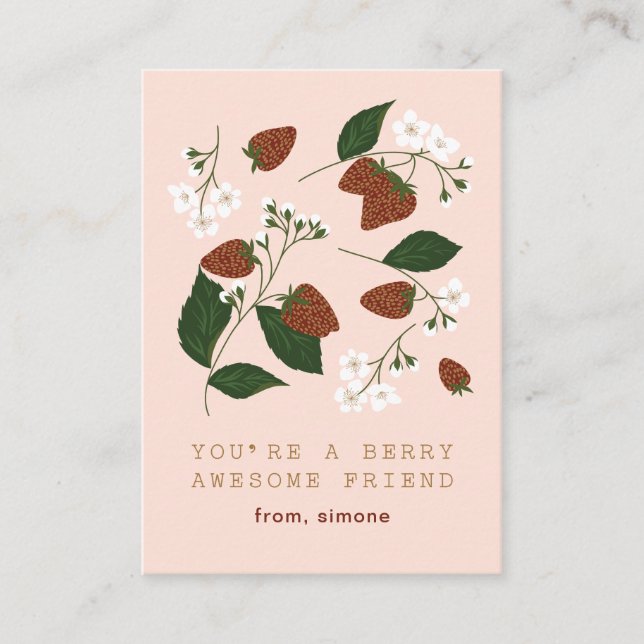 Carte D'accompagnement Berry Awesome Classe de fraises Valentine (Devant)