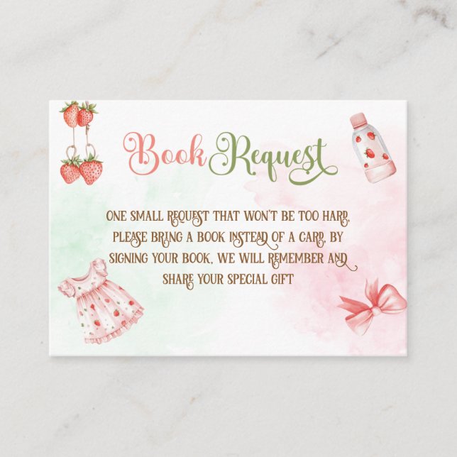 Carte D'accompagnement Berry Boho Girl Baby shower Livres Pour Bébé (Devant)