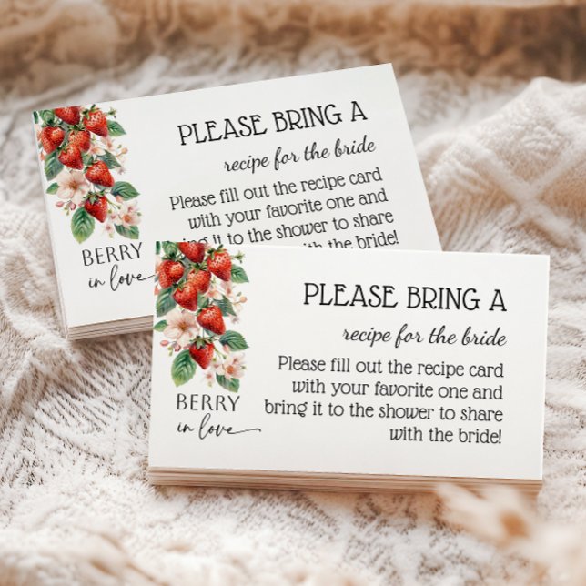 Carte D'accompagnement Berry in Love Strawberry Bridal Shower Recipe (Créateur téléchargé)