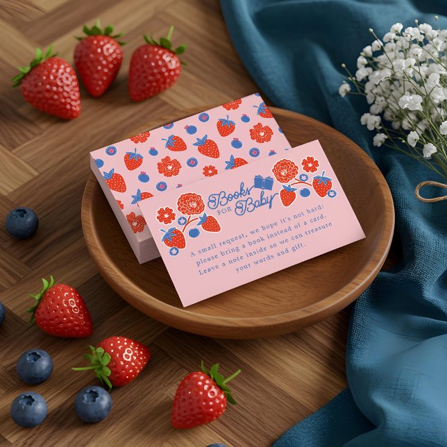 Carte D'accompagnement Berry Rose Sweet Blooms & Berries Livres Pour Bébé (Pink Berry Sweet Blooms & Berries Books For Baby Enclosure Card)