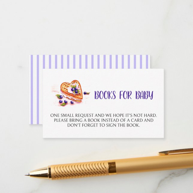 Carte D'accompagnement Berry Sweet Baby shower Automne Livres Pour Bébé (Devant/Arrière en situation)