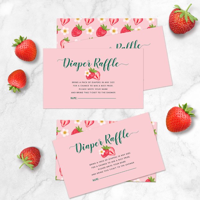 Carte D'accompagnement Berry Sweet Baby shower fraise Raffin de couche de (Créateur téléchargé)