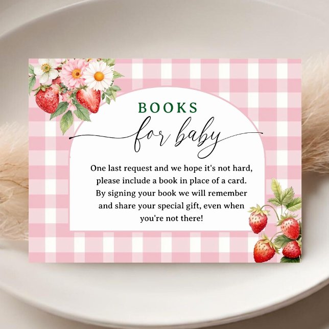 Carte D'accompagnement Berry Sweet Baby shower Fraises Livres Pour Bébé (Créateur téléchargé)