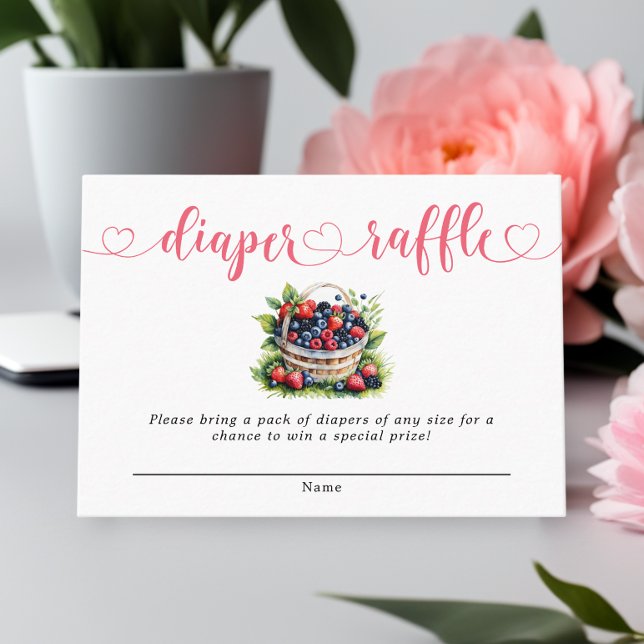 Carte D'accompagnement Berry Sweet Baby shower Fruits Fruits Raffle de la (Créateur téléchargé)