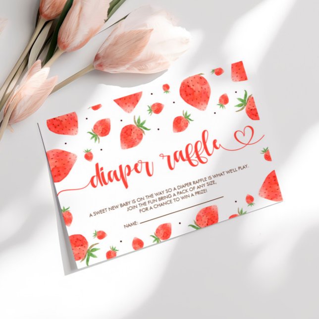 Carte D'accompagnement Berry Sweet Baby shower Raffle de couche (Créateur téléchargé)