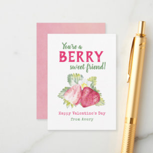 Carte D'accompagnement Berry Sweet Kids Classroom Valentine's Cards