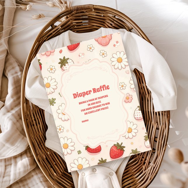 Carte D'accompagnement Berry Sweet Rose Coquette Baby Diapper Raffle (Créateur téléchargé)