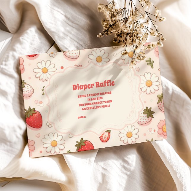 Carte D'accompagnement Berry Sweet Rose Coquette Baby Diapper Raffle (Créateur téléchargé)