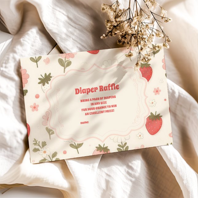 Carte D'accompagnement Berry Sweet Rose Coquette Baby Diapper Raffle (Créateur téléchargé)
