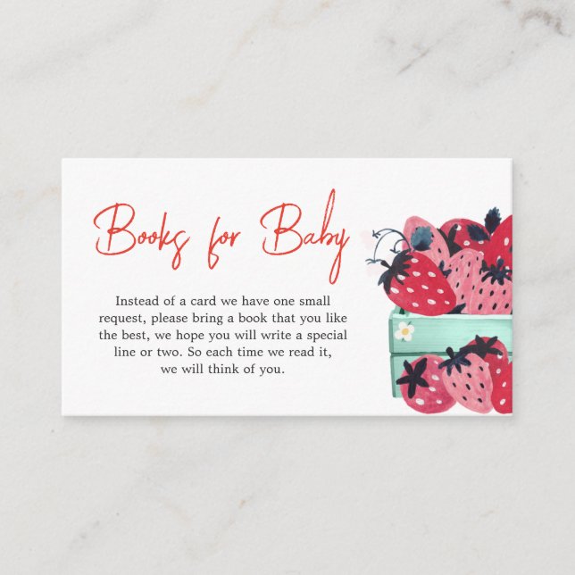 Carte D'accompagnement Berry Sweet Strawberry Baby showers Livres pour bé (Devant)