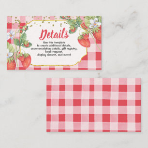 Carte D'accompagnement Berry Sweet Strawberry Détails de l'anniversaire