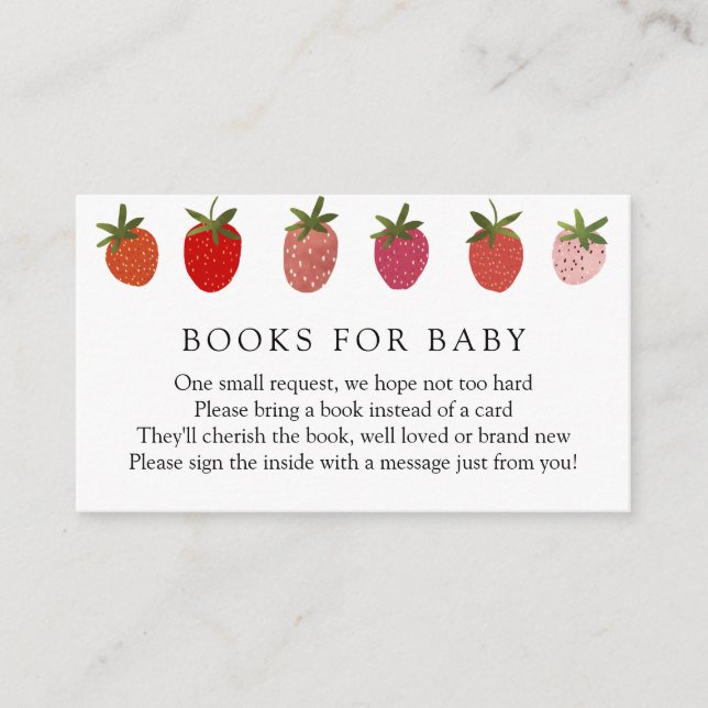 Carte D'accompagnement Berry Sweet Strawberry Livres pour Baby insert car (Devant)