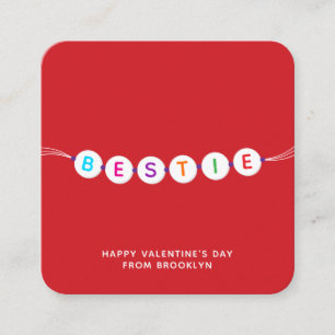 Carte D'accompagnement Bestie mignon bracelet d'amitié rouge Valentine's