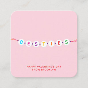 Carte D'accompagnement Besties mignon bracelet d'amitié rose Valentine's