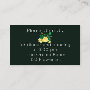 Carte D'accompagnement Beurre Élégant Réception Camellia Jaune