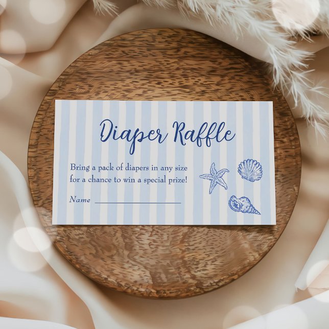 Carte D'accompagnement Bientôt sur la côte Fête de bébé Diaper Raffle (Créateur téléchargé)