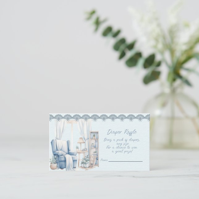 Carte D'accompagnement Bienvenue à un bébé garçon Douche de couches Raffl (Debout devant)