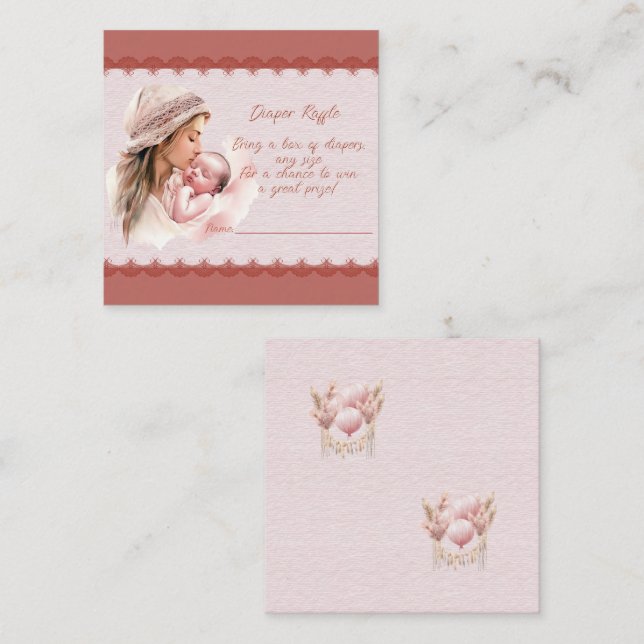 Carte D'accompagnement Bienvenue dans un Billet bébé fille Douche Déchets (Devant / Derrière)