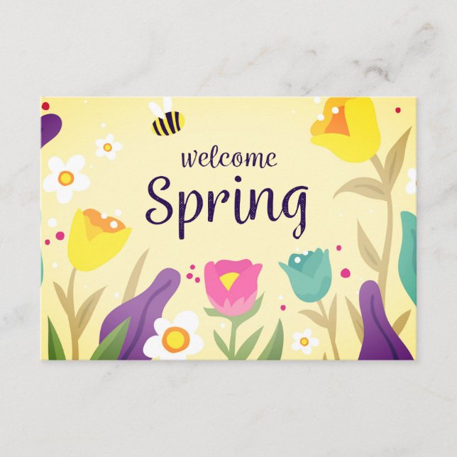 Carte D'accompagnement Bienvenue Floral Spring (Devant)