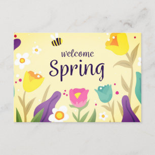 Carte D'accompagnement Bienvenue Floral Spring