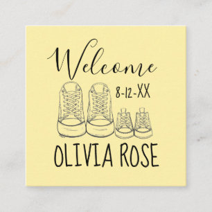 Carte D'accompagnement BIENVENUE Nouveau Arrivée Chaussures bébé Douche J